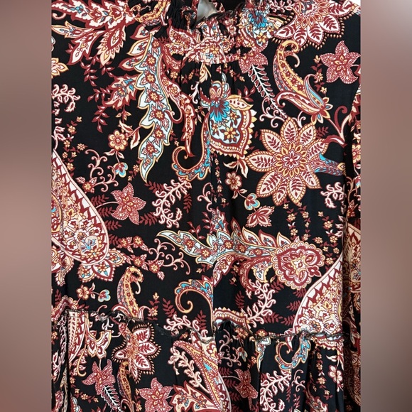 Anthropologie Women’s Cady Tiered Paisley Lined Long Sleeve Tunic Dress - Picture 2 of 11